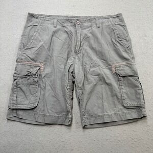 Roots 73 Cargo Shorts Men's 40 Gray Cotton Relaxed Fit Utility Hunting Trekking